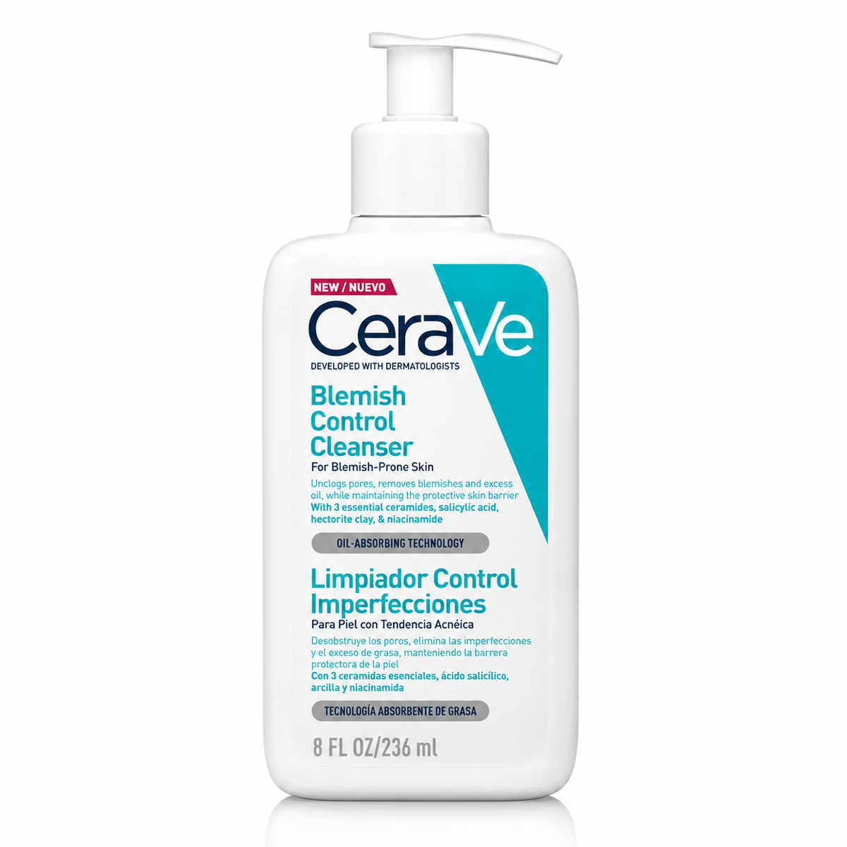 CeraVe Blemish Control Gel-to-Foam Facial Cleanser with 2% Salicylic Acid 236ml