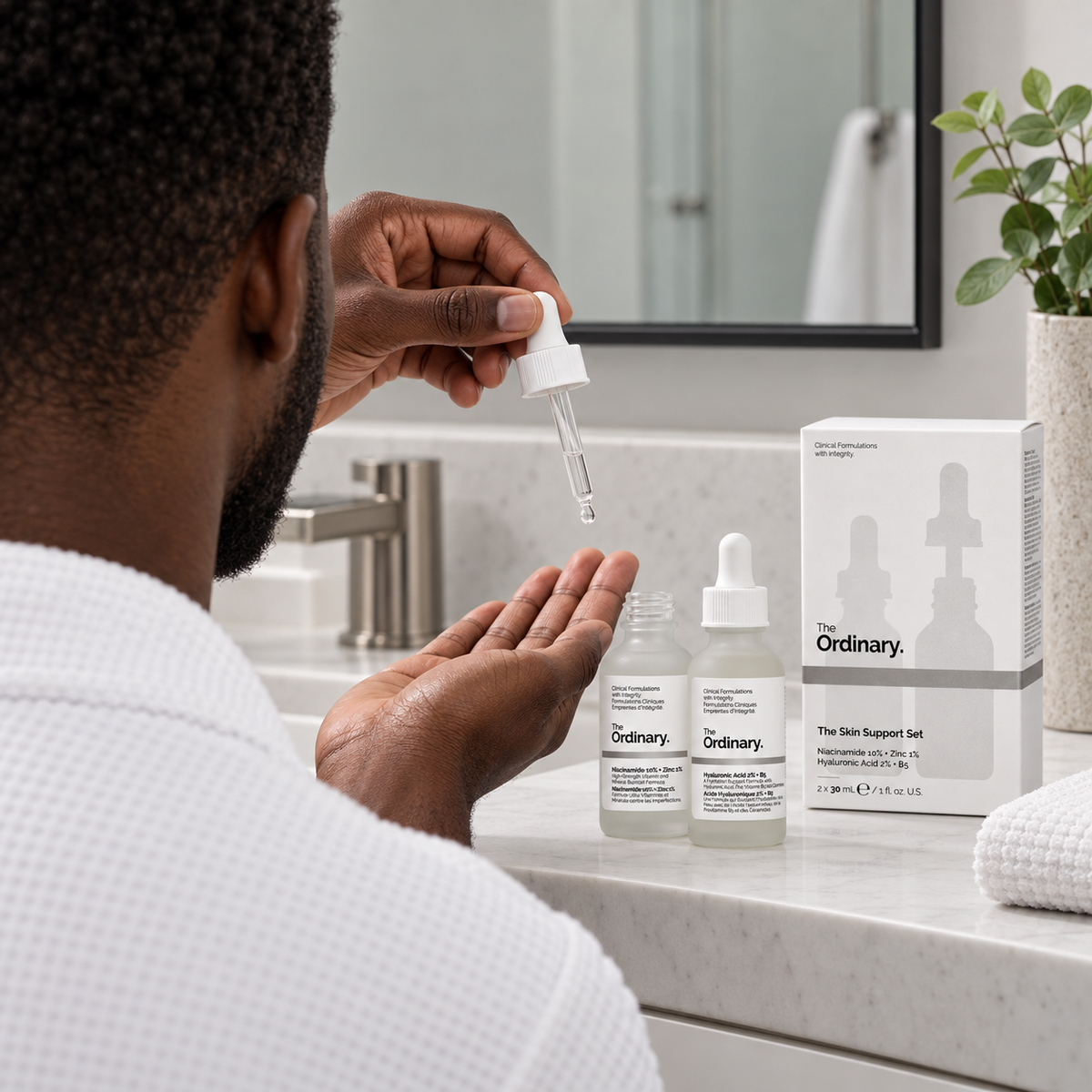 The Ordinary The Skin Support Set with Niacinamide & Hyaluronic Acid 2 × 30ml