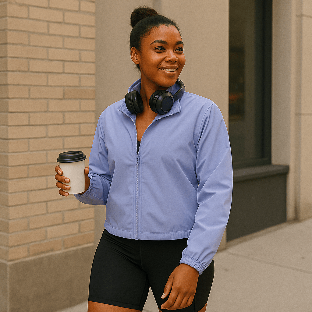 Look Alyfe AeroLite Drawcord Zip-Up Windbreaker Jacket - Sky Blue