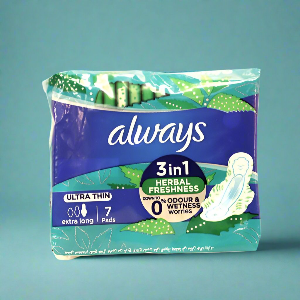 Look Alyfe Always 7-Pieces 3-In-1 Herbal Freshness Ultra Thin Extra Long Sanitary Pads