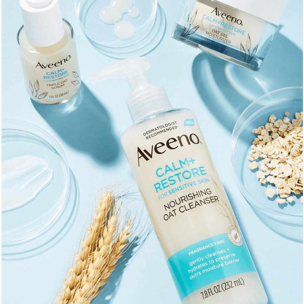 Look Alyfe Aveeno Calm + Restore Gentle Nourishing Oat Face Cleanser - 232ml