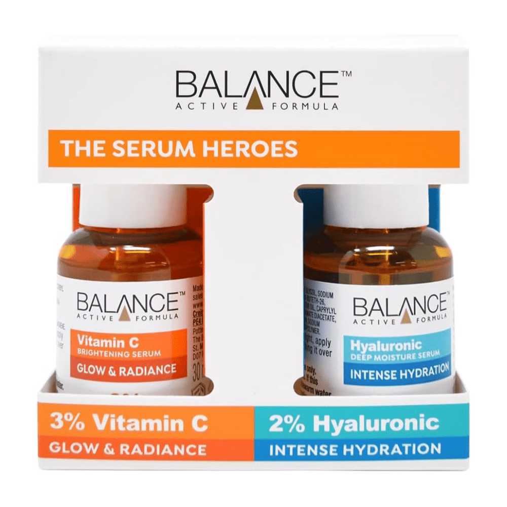 Look Alyfe Balance Active Formula The Serum Heroes, Vitamin C Brightening Serum And Hyaluronic Deep Moisture Serum Set