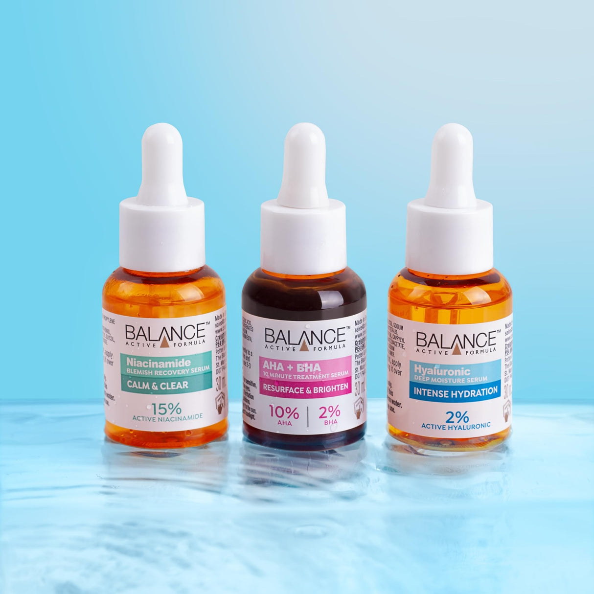 Look Alyfe Balance Active Formula The Serum Heroes, Vitamin C Brightening Serum And Hyaluronic Deep Moisture Serum Set