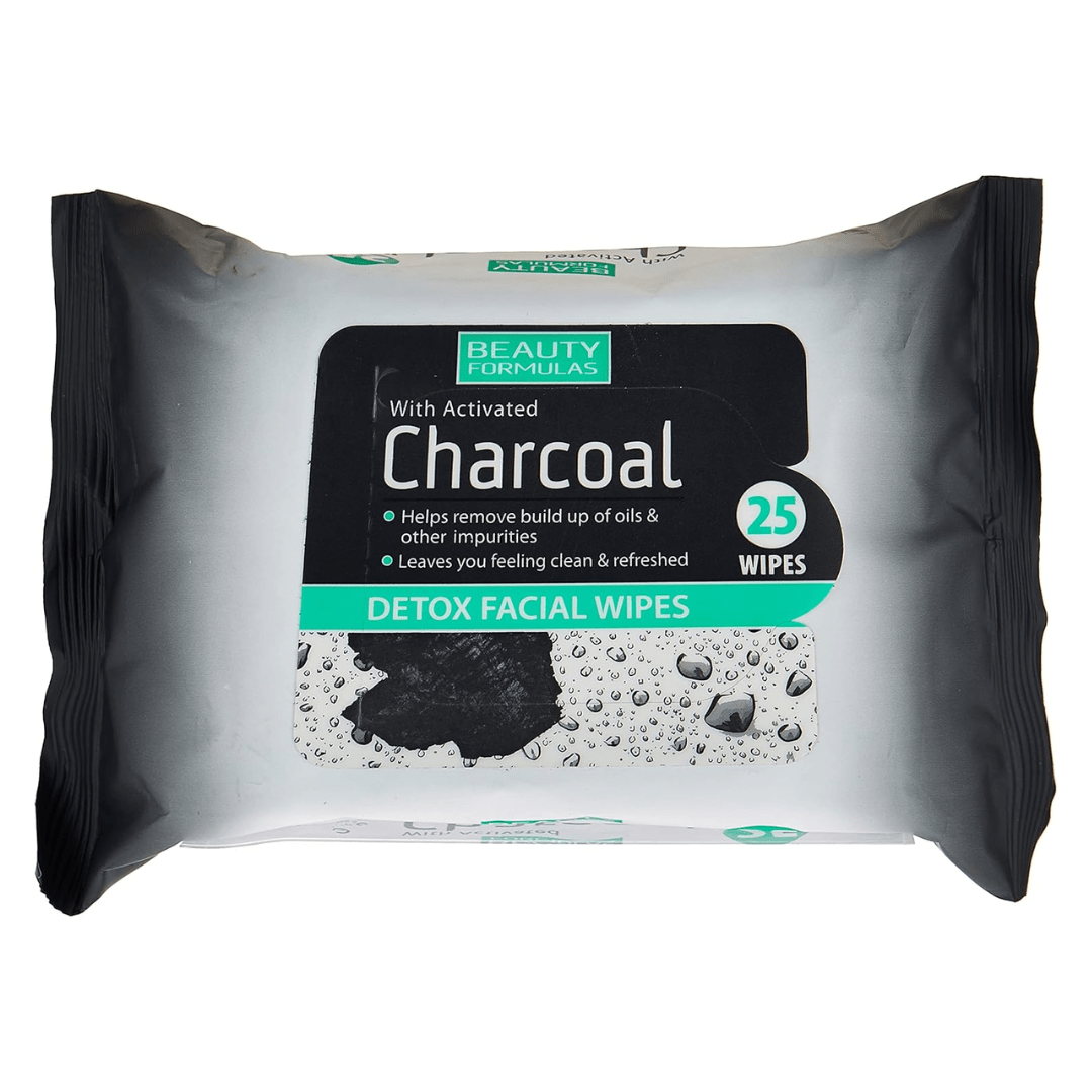Look Alyfe Beauty Formulas Activated Charcoal Detox Facial Wipes - 25 Pieces