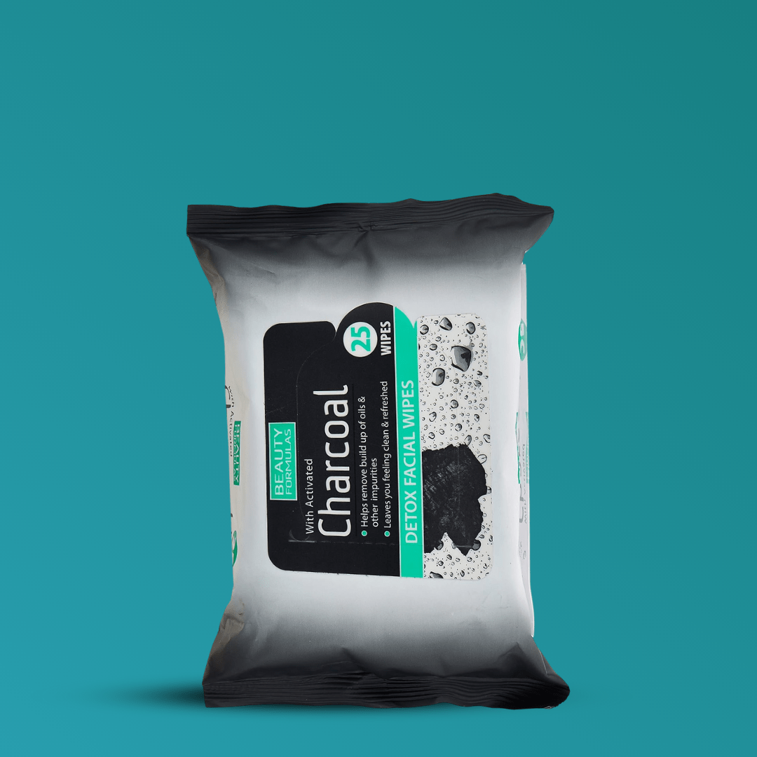 Look Alyfe Beauty Formulas Activated Charcoal Detox Facial Wipes - 25 Pieces