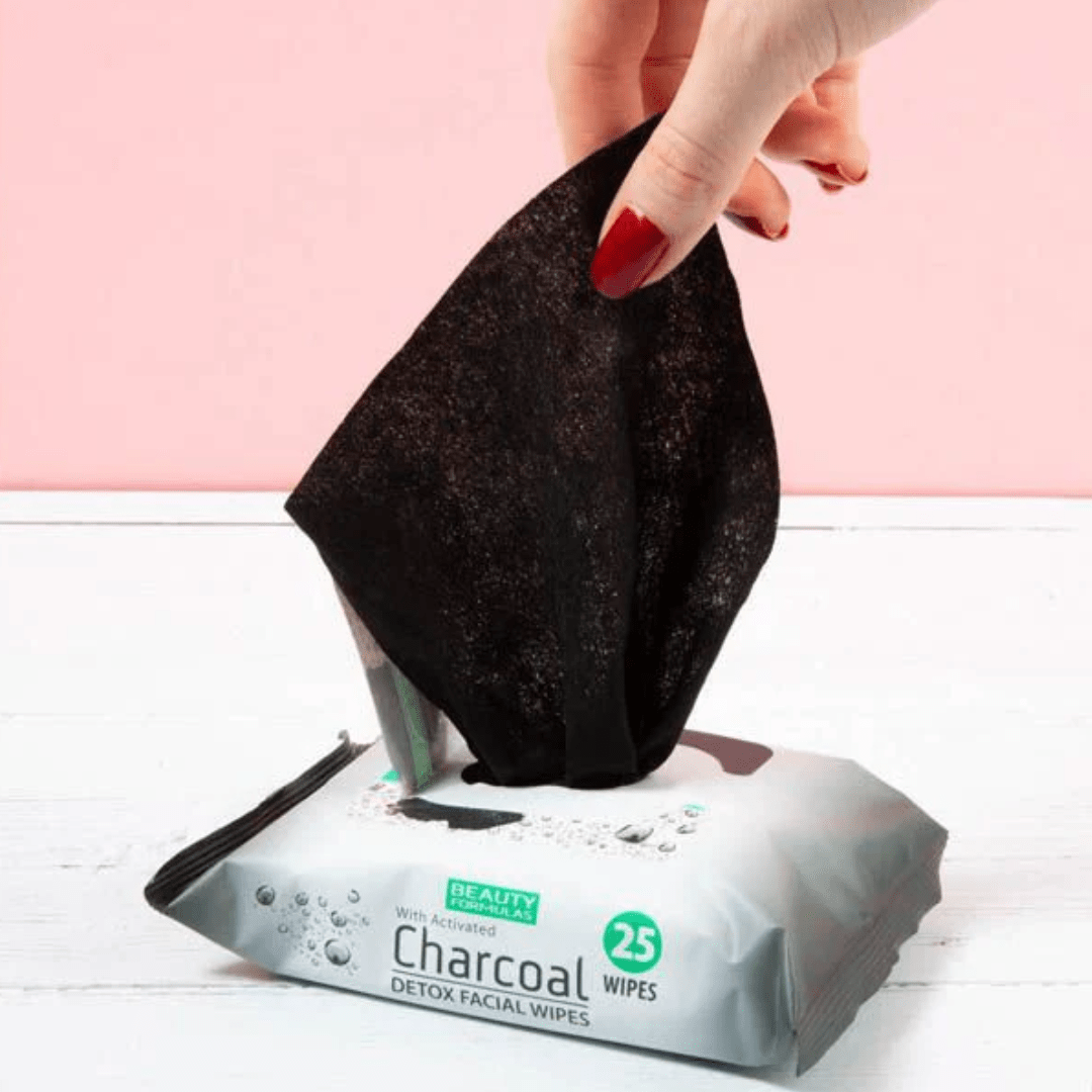 Look Alyfe Beauty Formulas Activated Charcoal Detox Facial Wipes - 25 Pieces