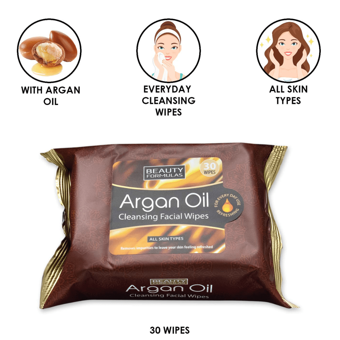 Look Alyfe Beauty Formulas Argan Oil Cleansing Facial Wipes - 30 Pieces