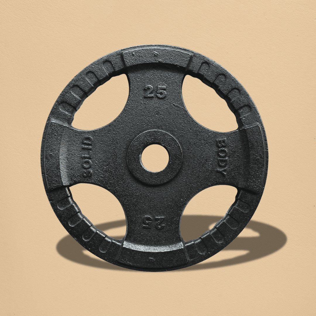 Look Alyfe Body Solid Olympic Grip Black Iron Discs - OPTK