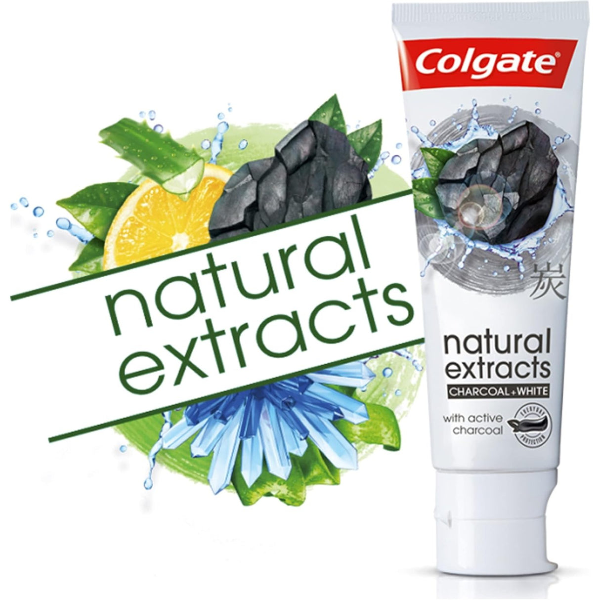 Look Alyfe Colgate Natural Extracts Toothpaste with Activated Charcoal and Mint - 75ml