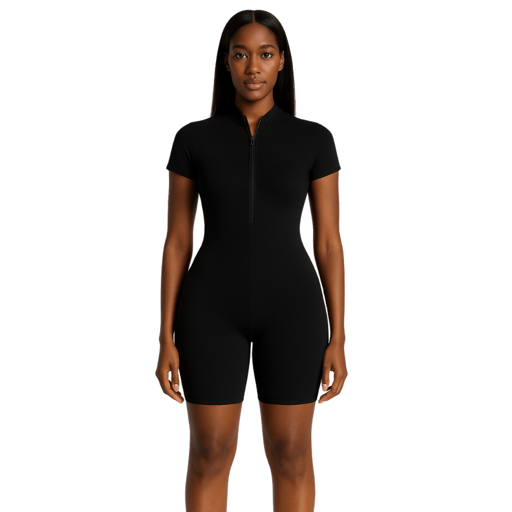 Look Alyfe ContourFlex Sculpt Seamless Half-Zip Short-Sleeve MiniFlex Romper