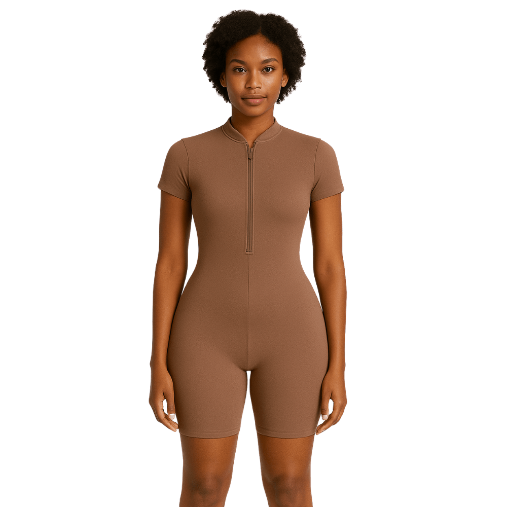 Look Alyfe ContourFlex Sculpt Seamless Half-Zip Short-Sleeve MiniFlex Romper