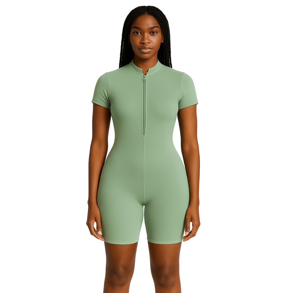 Look Alyfe ContourFlex Sculpt Seamless Half-Zip Short-Sleeve MiniFlex Romper