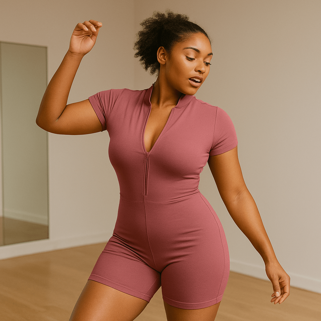 Look Alyfe ContourFlex Sculpt Seamless Half-Zip Short-Sleeve MiniFlex Romper