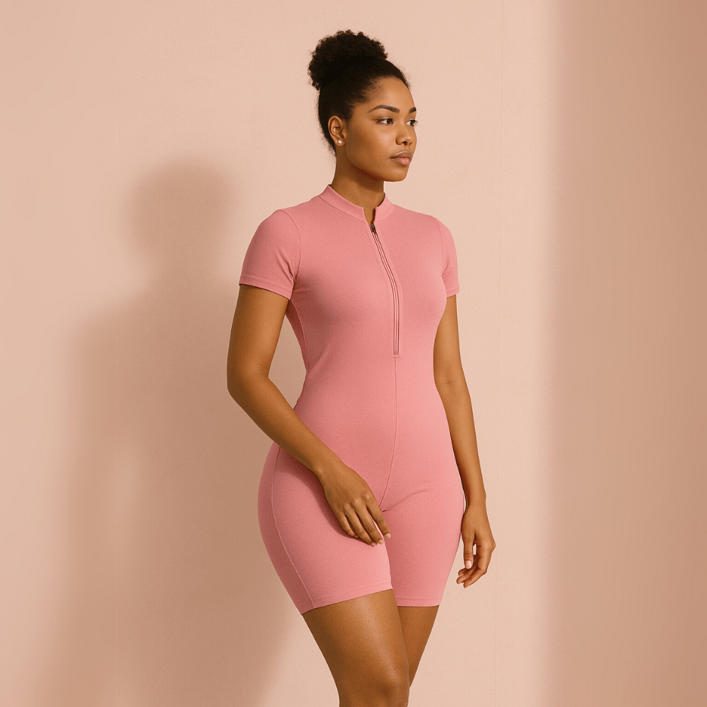 Look Alyfe ContourFlex Sculpt Seamless Half-Zip Short-Sleeve MiniFlex Romper