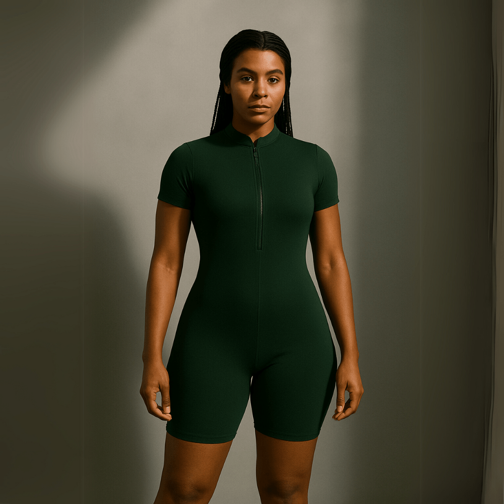 Look Alyfe ContourFlex Sculpt Seamless Half-Zip Short-Sleeve MiniFlex Romper