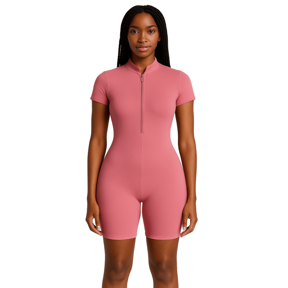 Look Alyfe ContourFlex Sculpt Seamless Half-Zip Short-Sleeve MiniFlex Romper