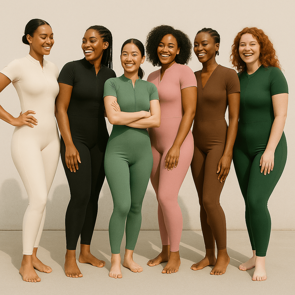 Look Alyfe ContourFlex Seamless Half-Zip Short-Sleeve Full-Length Jumpsuit