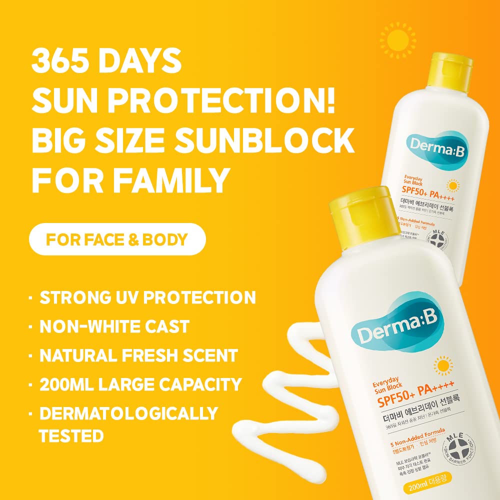 Look Alyfe Derma B Everyday Sun Block SPF50+ Sunscreen Moisturizer - 200ml