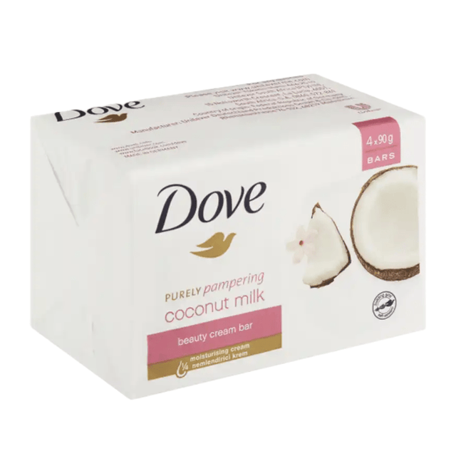 Look Alyfe Dove 4-Pieces Purely Pampering Coconut Milk Beauty Cream Bar Soap - 90g