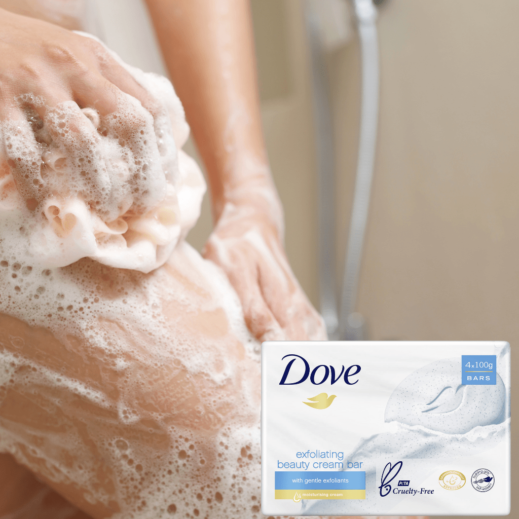 Look Alyfe Dove Gentle Exfoliating Beauty Cream Bar Soap - Pack of 4