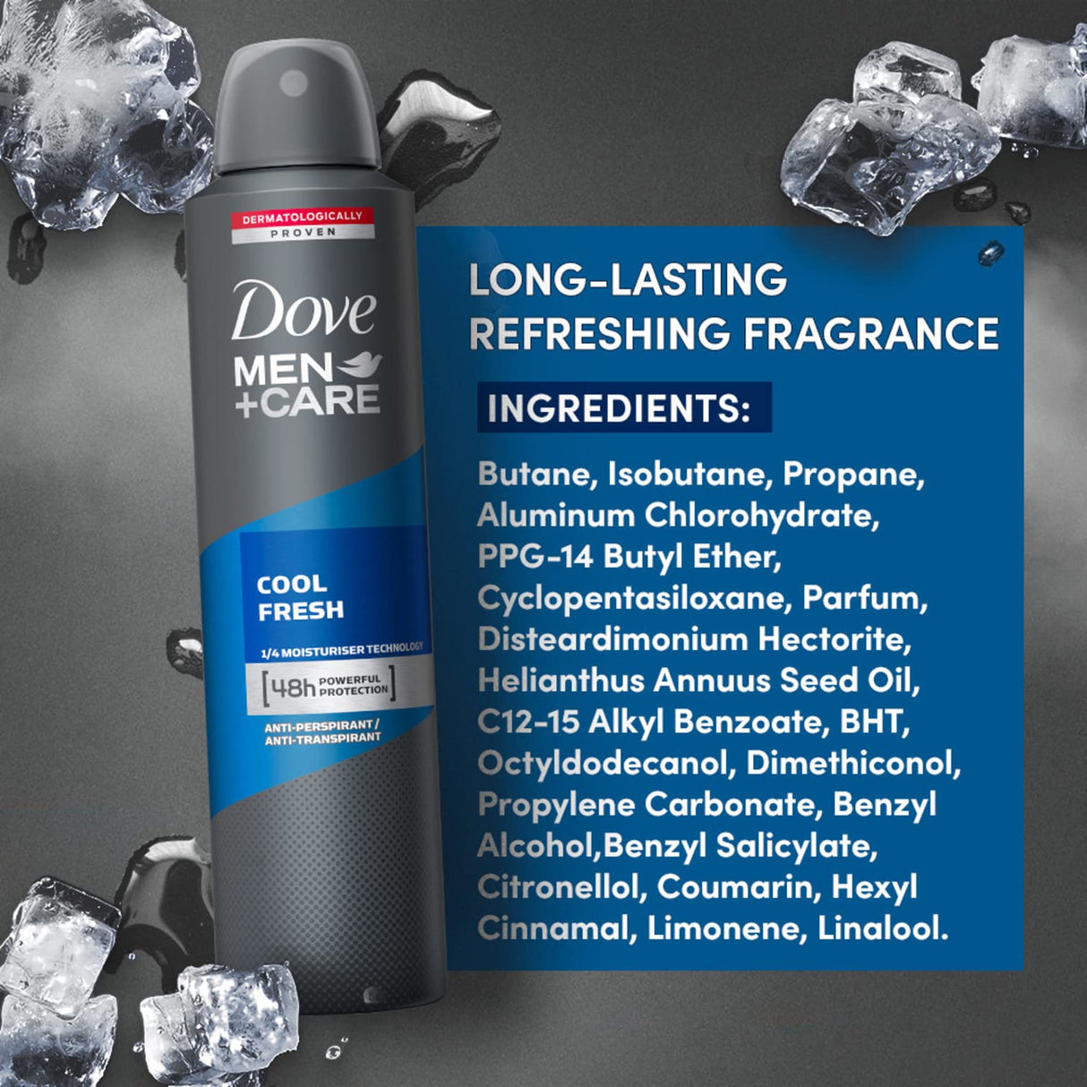 Look Alyfe Dove Men Care Cool Fresh Dry Anti-Perspirant Deodorant Spray - 250ml