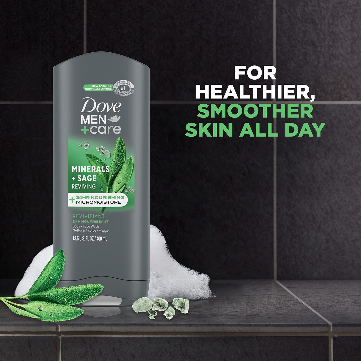 Look Alyfe Dove Men + Care Minerals + Sage Body & Face Wash - 400ml