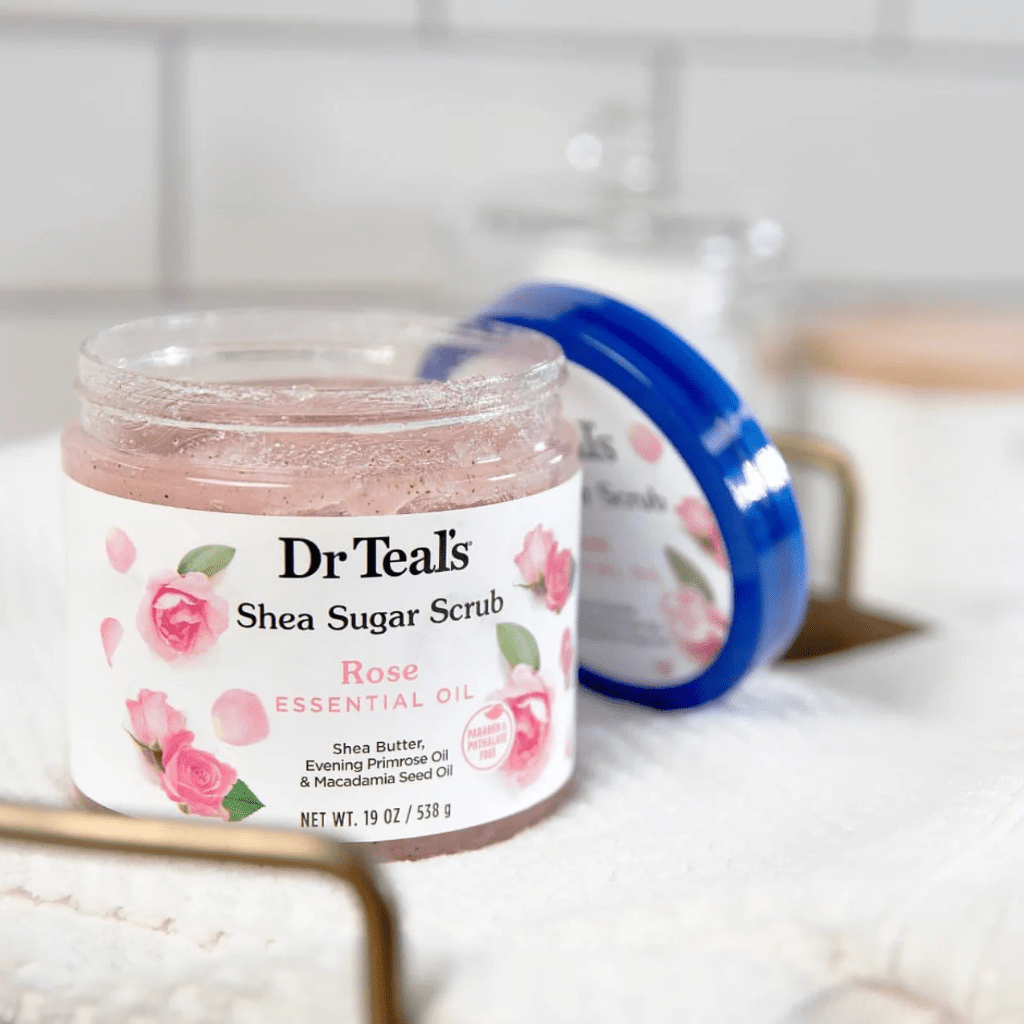 Look Alyfe Dr Teal's Shea Sugar Scrub with Rose & Essential Oil - 538g
