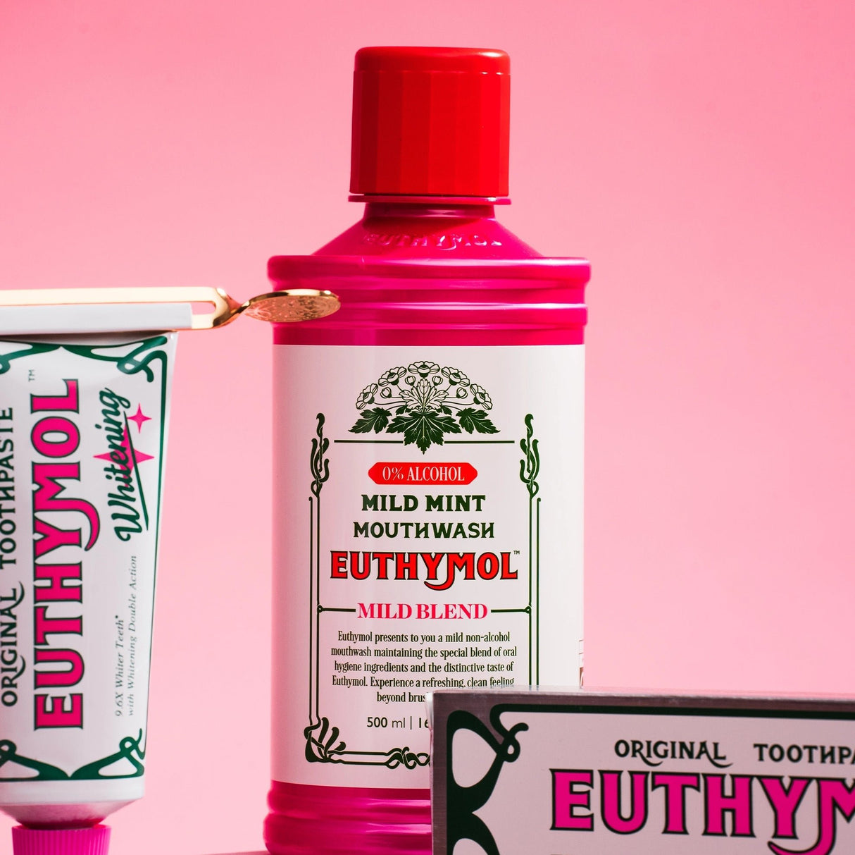 Look Alyfe Euthymol Alcohol-Free Mild Mint Mouthwash - 500ml