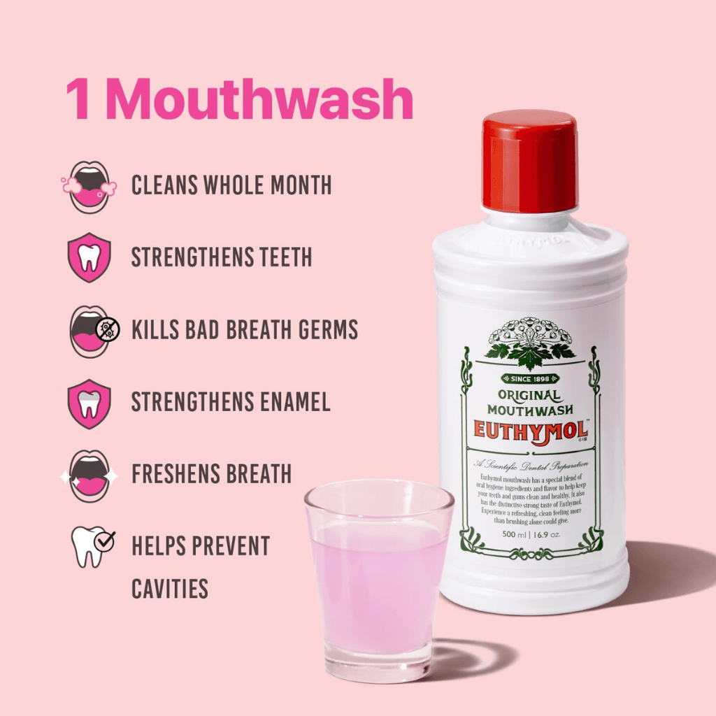 Look Alyfe Euthymol Alcohol-Free Original Mouthwash - 500ml