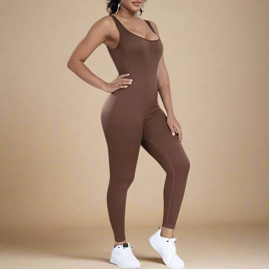 Look Alyfe FlexForm Seamless Racerback Jumpsuit – Brown