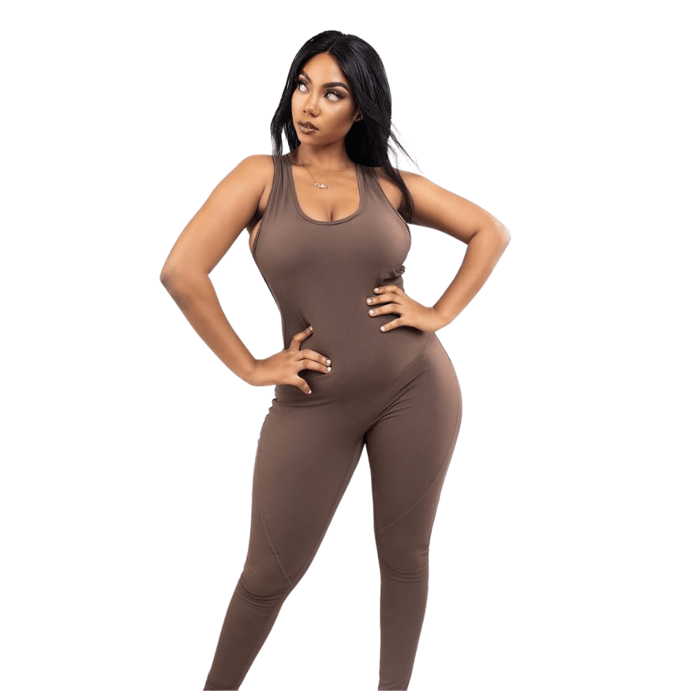 Look Alyfe FlexForm Seamless Racerback Jumpsuit – Brown