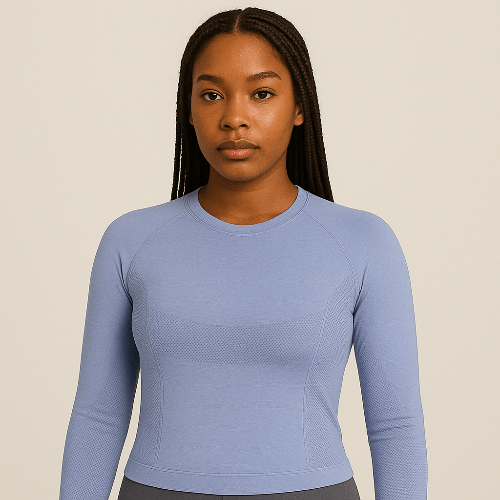 Look Alyfe FlexForm Seamless Sculpt Long-Sleeve Performance Top - Sea Blue