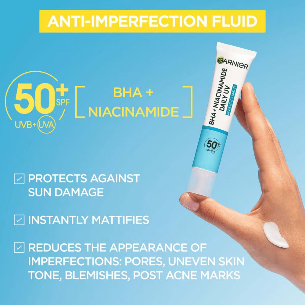 Look Alyfe Garnier BHA + Niacinamide Daily UV Anti-Imperfection Fluid SPF50+ - 40ml