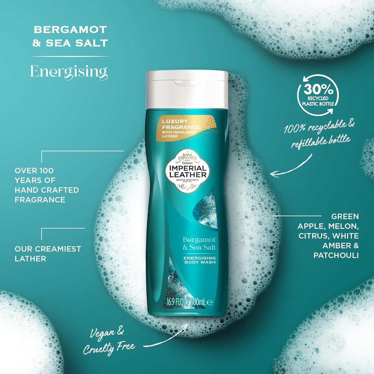 Look Alyfe Imperial Leather Bergamot & Sea Salt Energising Body Wash - 500ml