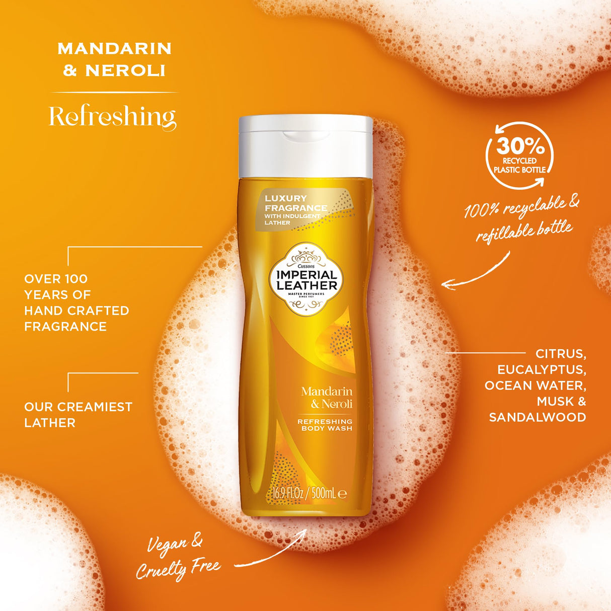 Look Alyfe Imperial Leather Mandarin & Neroli Refreshing Body Wash - 500ml
