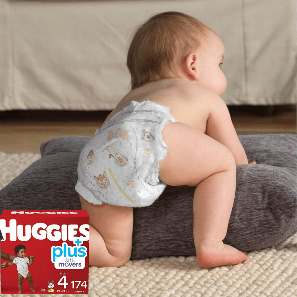 Look Alyfe J & J Huggies Little Movers Baby Diapers - Size 4