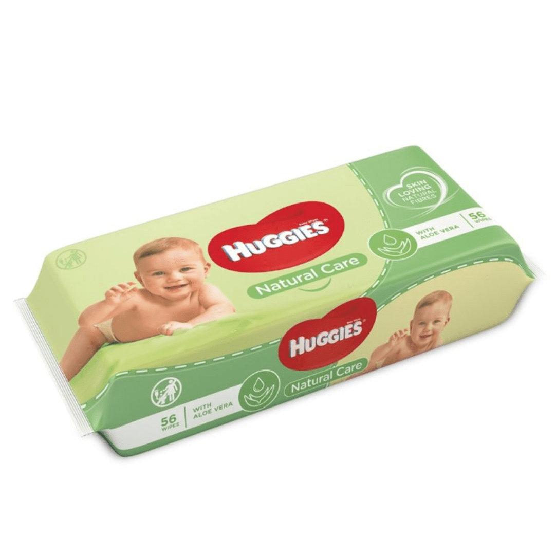 Look Alyfe J & J Huggies Natural Care Wipes With Aloe Vera - 56 Pieces