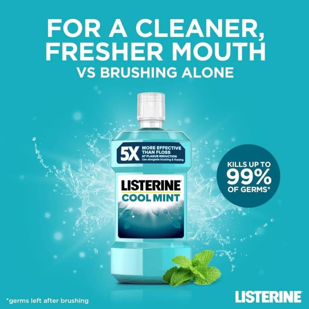 Look Alyfe Listerine Cool Mint Antiseptic Mouthwash - 1L