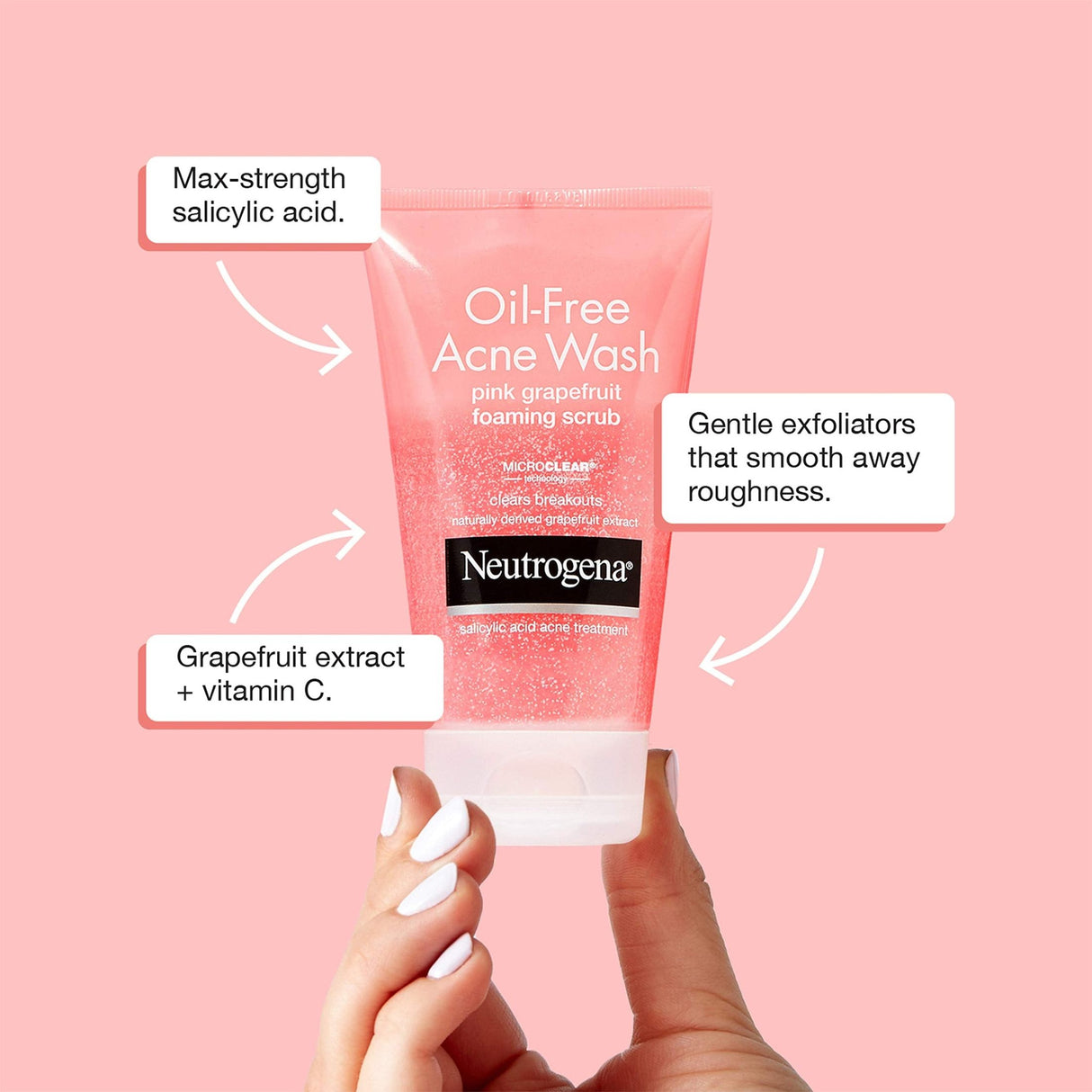 Look Alyfe Neutrogena Oil-Free Acne Wash Pink Grapefruit Foaming Scrub - 124ml