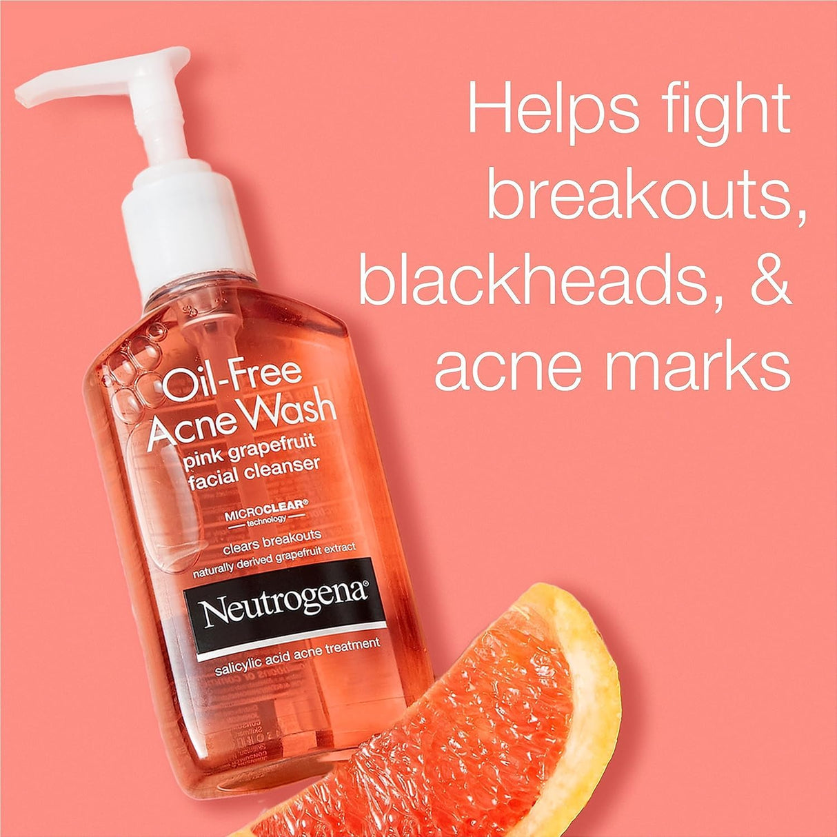 Look Alyfe Neutrogena Oil-Free Acne Wash Pink Grapefruit Facial Cleanser - 269ml
