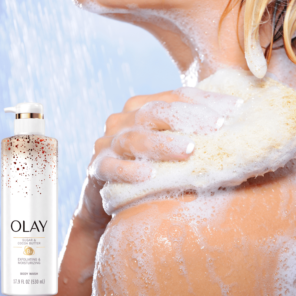 Look Alyfe Olay Exfoliating & Moisturizing Body Wash with Sugar, Cocoa Butter & Vitamin B3 - 530ml