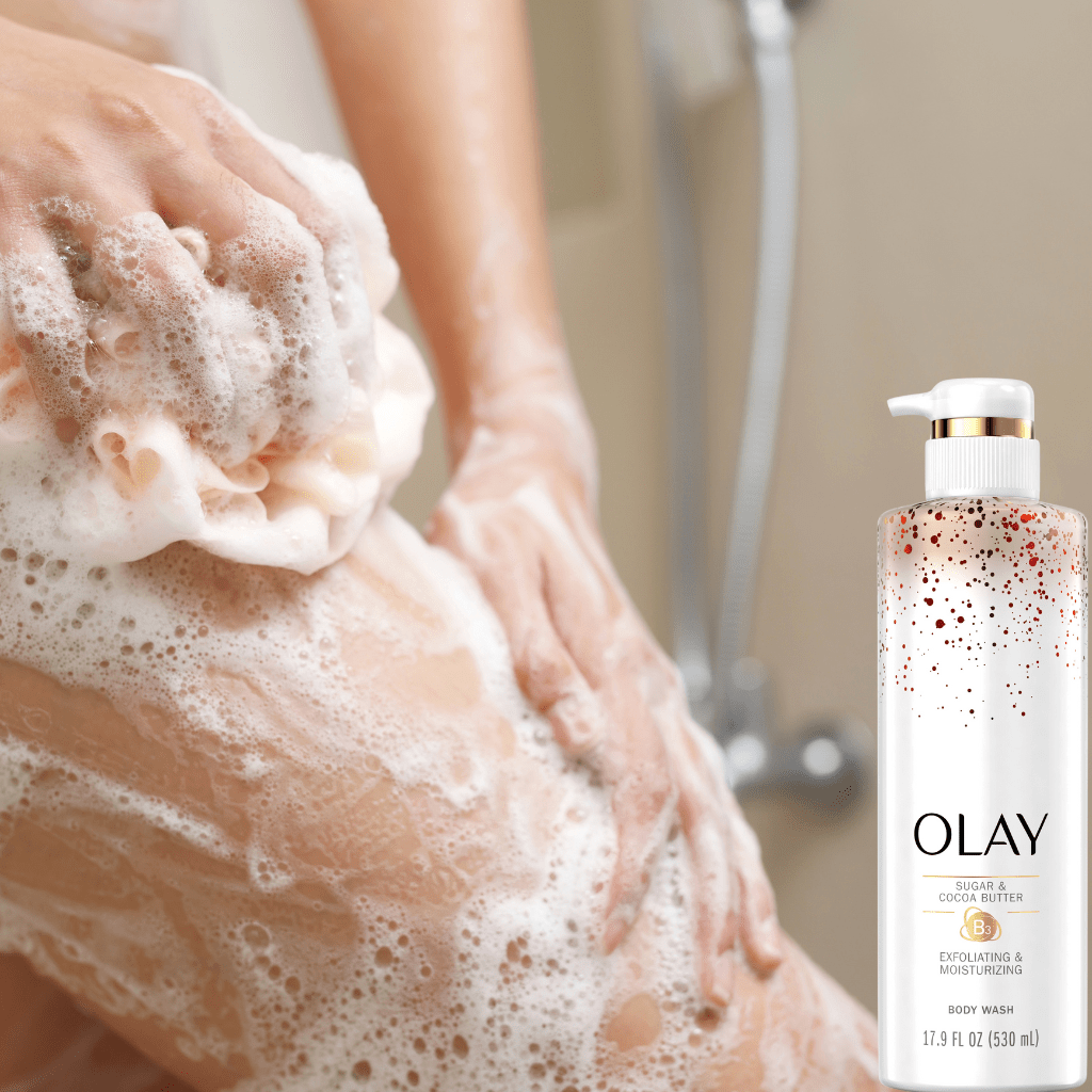 Look Alyfe Olay Exfoliating & Moisturizing Body Wash with Sugar, Cocoa Butter & Vitamin B3 - 530ml