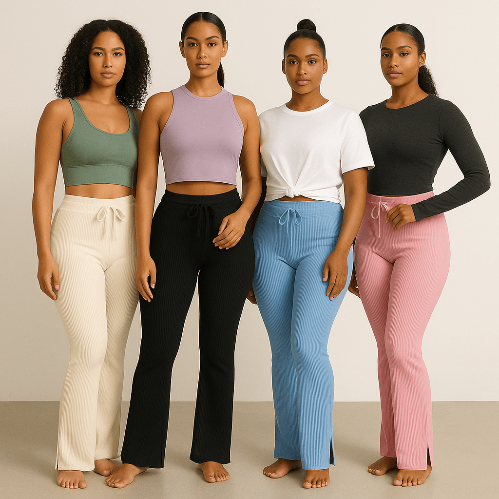 Look Alyfe RibFlex Halter-Neck Flared Lounge Pants