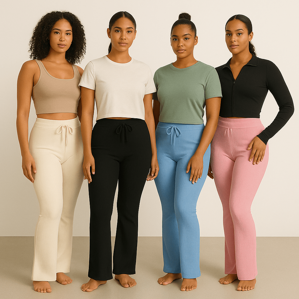 Look Alyfe RibFlex Halter-Neck Flared Lounge Pants