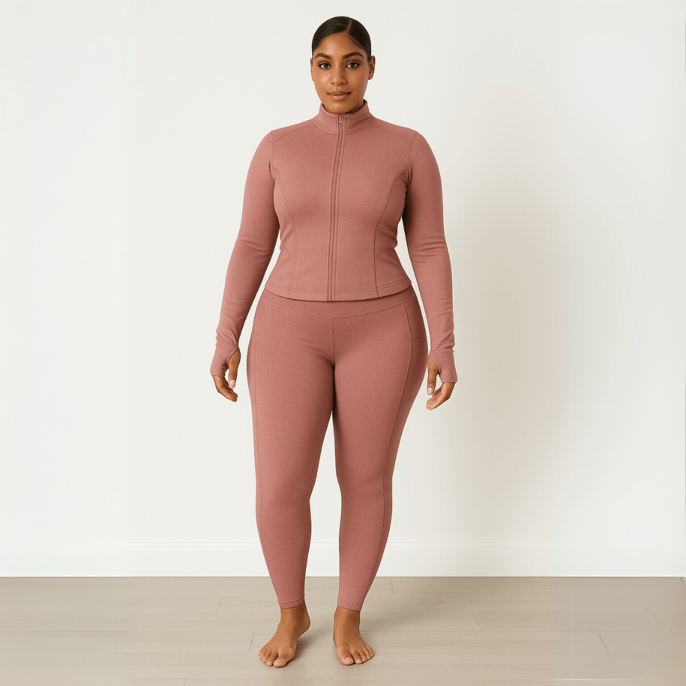 Look Alyfe Sculpt ContourFit 3-Piece Activewear Set - Zip Jacket, Sports Bra & Leggings