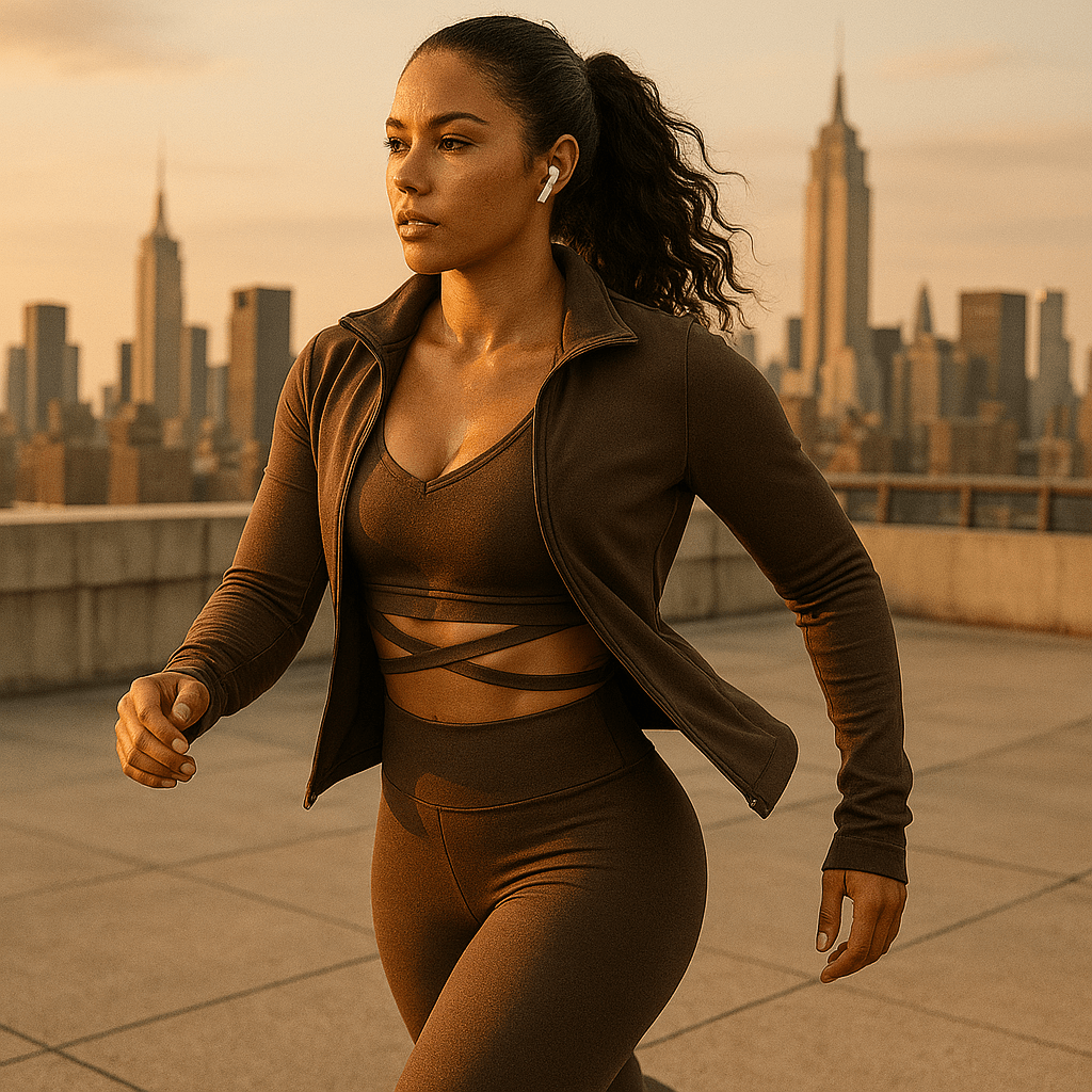 Look Alyfe Sculpt ContourFit 3-Piece Activewear Set - Zip Jacket, Sports Bra & Leggings