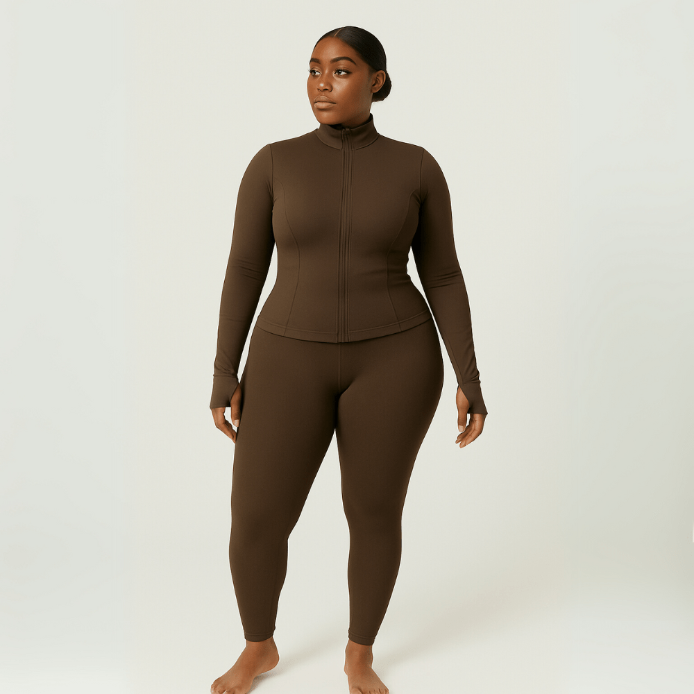 Look Alyfe Sculpt ContourFit 3-Piece Activewear Set - Zip Jacket, Sports Bra & Leggings