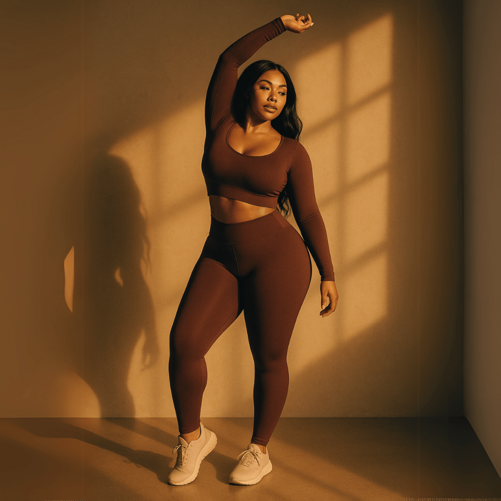 Look Alyfe Sculpt Luxe Seamless Long-Sleeve Crop Top & Leggings Set – Burgundy