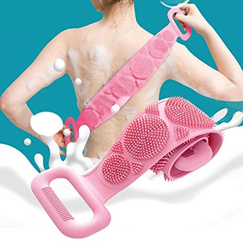 Look Alyfe Silicone Dual Sided Body & Back Scrubber and Massage Belt for Shower
