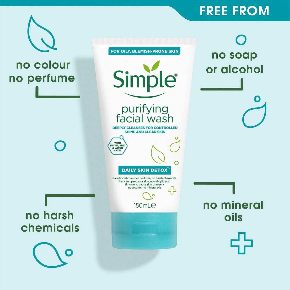 Look Alyfe Simple Daily Skin Detox Purifying Facial Wash - 150ml